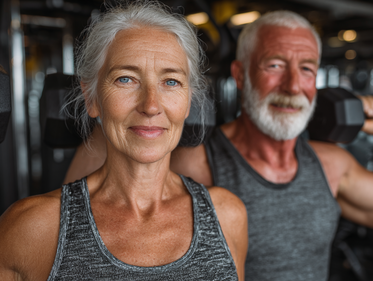 Active senior engaging in wellness activities